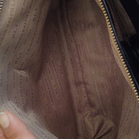 Lauren Ralph Lauren Black Leather Newbury Double zip Crossbody Satchel - Picture 16 of 17